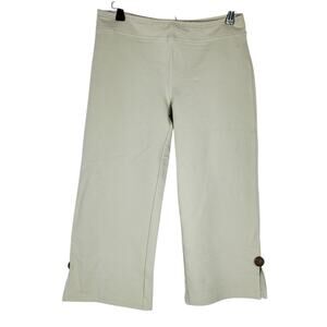 Neon Buddha Pants S Beige Capri Cropped Yoga Meditation Pull On Comfort Stretch